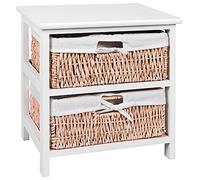 Home Vida unità di Stoccaggio Mais, Legno, Bianco, Paulownia Wood & Maize, H 42 x L 38 x P 27.5 cm Circa