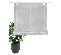 HOME WOHNIDEEN Tenda a pacchetto Casper, struttura in lino, con occhielli, con ganci per finestra in metallo, colore: grigio, dimensioni: 130 x 80 cm, numero: 1 x