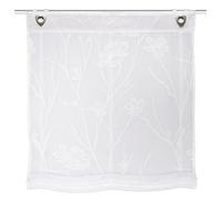 HOME WOHNIDEEN Tenda a pacchetto Rory semitrasparente, con occhielli e ganci, colore: bianco, dimensioni: 130 x 60 cm, numero: 1 x