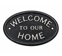 Home Works FG777 Targa Da Parete Decorativa Argento Benvenuto Casa/Garage
