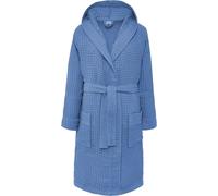 HOME ZEN HOUSEHOLD LINEN Accappatoio in Cotone a Nido d'Ape con Cappuccio, Leggero e Super Assorbente, Disponibile in 8 Colori, Taglie S-XXXL (IT, Testo, M, Regular, Regular, NAVY BLUE)