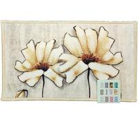 HOME ZEN HOUSEHOLD LINEN Tappeto Art Taba Fiore, Antiscivolo in Gomma, Poliestere con Stampe Digitali, Zerbino e Passatoia da Cucina, moderno in varie misure (FIORE DIPINTO, 50 X 100)