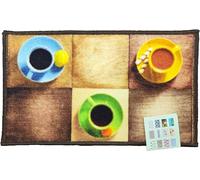 HOME ZEN HOUSEHOLD LINEN Tappeto Art Taba Fiore, Antiscivolo in Gomma, Poliestere con Stampe Digitali, Zerbino e Passatoia da Cucina, moderno in varie misure (TAZZE COLORATE, 50 X 80 CM)