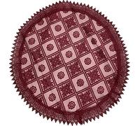 HOME ZEN HOUSEHOLD LINEN TOVAGLIA COPRITAVOLO CENTROTAVOLA RUNNER PIZZO MACRAME' LUSSO (ROTONDO DIAMETRO 90CM, DISEGNO LOGGIA COLORE BORDEAUX)
