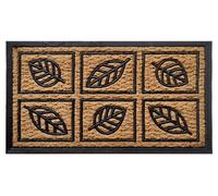 HOME ZEN HOUSEHOLD LINEN Zerbino art SPIDER IN fibra di cocco con stampe fantasiose tappeto ingresso casa asciuga passo con retro pvc per esterno e interno (Rettangolare fogliame)