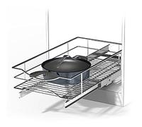 Home Zone Living Organizer estraibile | 11" W x 21" D | Organizzazione cestino da cucina sotto armadietto, metallo, Stile cestino, 14" W x 21" D