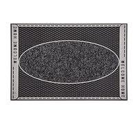 Home2Fashion 270730 - Zerbino PUR DualClean, tappetino d’ingresso anti-sporco per interni ed esterni, superficie in antracite metallizzato, dimensioni circa 59 x 39 cm