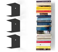 home3000 D-SEGNO Libreria da Parete Invisibile in Metallo - Mensole da Muro di Design, Libreria sospesa salvaspazio, mensole a scomparsa per libri - Made in Italy