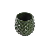 HOMEA 5CAP656VF Contenitori Ceramica, Verde Scuro, Small