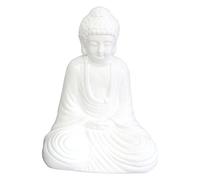 HOMEA 5dej1345bc Statua Disegno Buddha Ceramica Bianco 21 x 14 x 30 cm