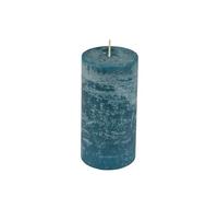 Homéa, Candela pilastro D6,8 x H10 cm, colore blu pavone