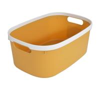 Homéa, Cesta bicolore in plastica, 10 l, 37 x 25 cm, 3 x 15 cm, colore: Ocra
