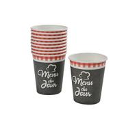 Homéa, Set di 10 bicchieri di cartone 23 cl, menù del giorno