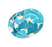 Homéa, Set di 10 piatti in cartone D23 cm, blu ginkgo