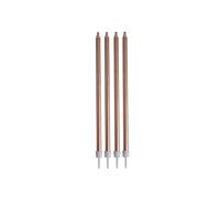 Homéa, Set di 16 candele per compleanno lunghe + supporti in plastica H14,5 cm, colore: rosa oro