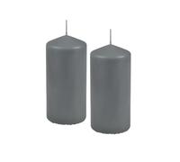 Homéa, Set di 2 candele pilastro D5 x H10 cm Essentiel, colore: Antracite