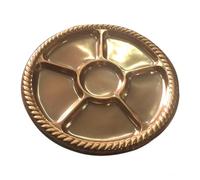 Homéa, Set di 2 piatti con 6 scomparti, bordo intrecciato in Pet D30 cm, colore: Oro