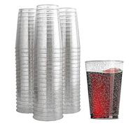 Homéa, Set di 20 bicchieri in plastica riutilizzabili 20 cl, glitter argento