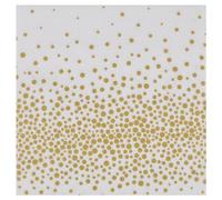 Homéa, Set di 20 tovaglioli di carta, 3 pieghe, 33 x 33 cm, coriandoli oro