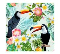 Homéa, Set di 20 tovaglioli di carta, 3 pieghe, 33 x 33 cm, Tropical Birds