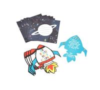 Homéa, Set Di 6 Invitati+Buste Di Compleanno Di Carta Spazio