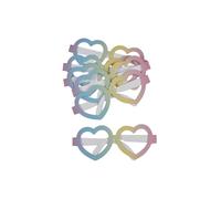 Homéa, Set di 6 paia di occhiali a cuore in carta multicolore arcobaleno