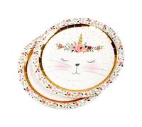 Homéa, Set di 6 piatti in cartone Boho Cat D23 cm