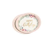 Homéa, Set di 6 piatti in cartone D18,5 cm Boho Gatto