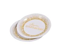 Homéa, Set di 6 piatti in cartone D18,5 cm compleanno oro