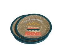 Homéa, Set di 6 piatti in cartone D23 cm compleanno Kraft