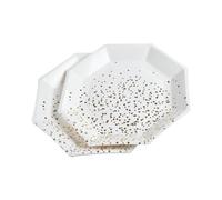 Homéa, Set di 6 piatti in cartone ottagono, D23 cm, coriandoli oro