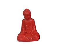 HOMEA Statua di Buddha, Ceramica, Rosso, 17 x 13 x 25 cm