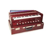 HomeAdri Musicals - Armonio portatile pieghevole in legno, 3,5 ottave, 9 tappi, con accoppiatore (palissandro)