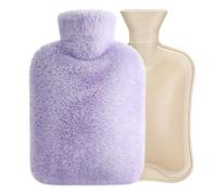 Homealexa Borsa dell'Acqua Calda, cata con Custodia Peluche Morbida 2L Boule Acqua Calda in Gomma Naturale Beige