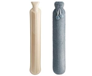 Homealexa Borsa dell'Acqua Calda Lunga, cato con Peluche Morbida 2L Boule Acqua Calda a Tubo per Collo Spalla 73 x 13 cm in Gomma Premium