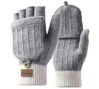 Homealexa Guanti Invernali Donna Uomo, Guanti Senza Dita e Touchscreen, Guanti Termici Caldi in Maglia, Muffole Convertibili per Ciclismo, Escursionismo, Guida e Passeggiate con il Cane