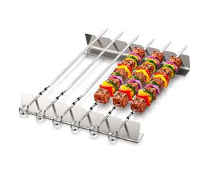 Homealexa Set di Spiedini per Barbecue, Spiedini per Griglia Kabob con Supporto, Accessori per Griglia con 6 Spiedi per Barbecue e Cornice, Accessori per Spiedi di Carne per Barbecue all'aperto