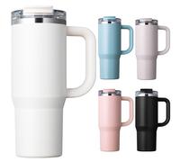 Homealexa Tazza Termica 900ml con Coperchio e Cannucce, Bicchiere da Asporto in Acciaio Inox, Bottiglia Isotermica, Tazza da Viaggio