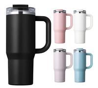 Homealexa Tazza Termica 900ml con Coperchio e Cannucce, Bicchiere da Asporto in Acciaio Inox, Bottiglia Isotermica, Tazza da Viaggio