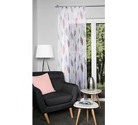 HOMEbasics 41462 Paolo - Tenda a nastro arricciato, trasparente, stampata, colore: rosso, 245 x 140 cm