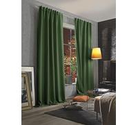 HOMEbasics 85970 - Tenda acustica ACUSTICO con tessuto Dim-Out, colore: Oliva, dimensioni: 245 x 135 cm
