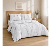 Homebliss Completo lenzuola 140x200+30 / 220x280 + 50x80 2PCS, Onde Grigio | Tessuto vellutato e traspirante, angoli elasticizzati fino a 30 cm sempre tesi, lavaggio in lavatrice e asciugatura rapida