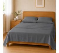 Homebliss Completo Letto 150x190+25 / 200x240 + 45x75 2PCS, Grigio Scuro | 65 GSM, sacca +25, tinte unite