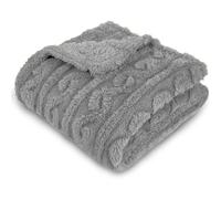 Homebliss Coperta Pile in Extra Morbido, Coperta Matrimoniale Flanella Certificato Oeko-TEX®, Coperta Divano, Plaid Letto, Coperta Foulard, Copriletto, Copridivano (220 x 240 cm,Grigio Chiaro)