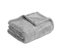 Homebliss Coperta Pile Matr. 220x240 cm, Flanella Oeko-TEX® per Divano e Letto - Lenzuolo Sopra Morbida - Grigio Chiaro
