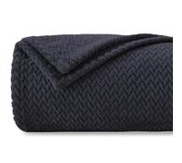 Homebliss Coperta Plaid Pile, Coperta Singolo 150 x 200 cm - Coperta Flanella 280GSM Oeko-TEX®, Caldo Morbida e Leggera, Per letto, Divano, Viaggi, Campeggio - Nero