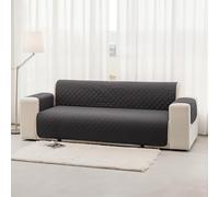 Homebliss Copridivano 2 Posti Impermeabile con Braccioli, Copridivano Antigraffio Gatto e Antimacchia, Copri Divano Reversibile, Grigio Scuro