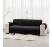Homebliss Copridivano 3 Posti Impermeabile con Braccioli, Copridivano Antigraffio Gatto e Antimacchia, Copri Divano Reversibile, Nero