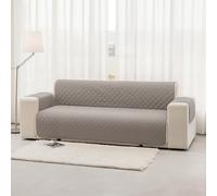 Homebliss Copridivano 3 Posti Impermeabile con Braccioli, Copridivano Antigraffio Gatto e Antimacchia, Copri Divano Reversibile, Grigio Chiaro