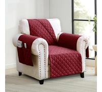 Homebliss Copripoltrona 1 Posto Impermeabile con Braccioli, Copripoltrona Antigraffio Gatto e Antimacchia, Copri Divano Reversibile, Borgogna